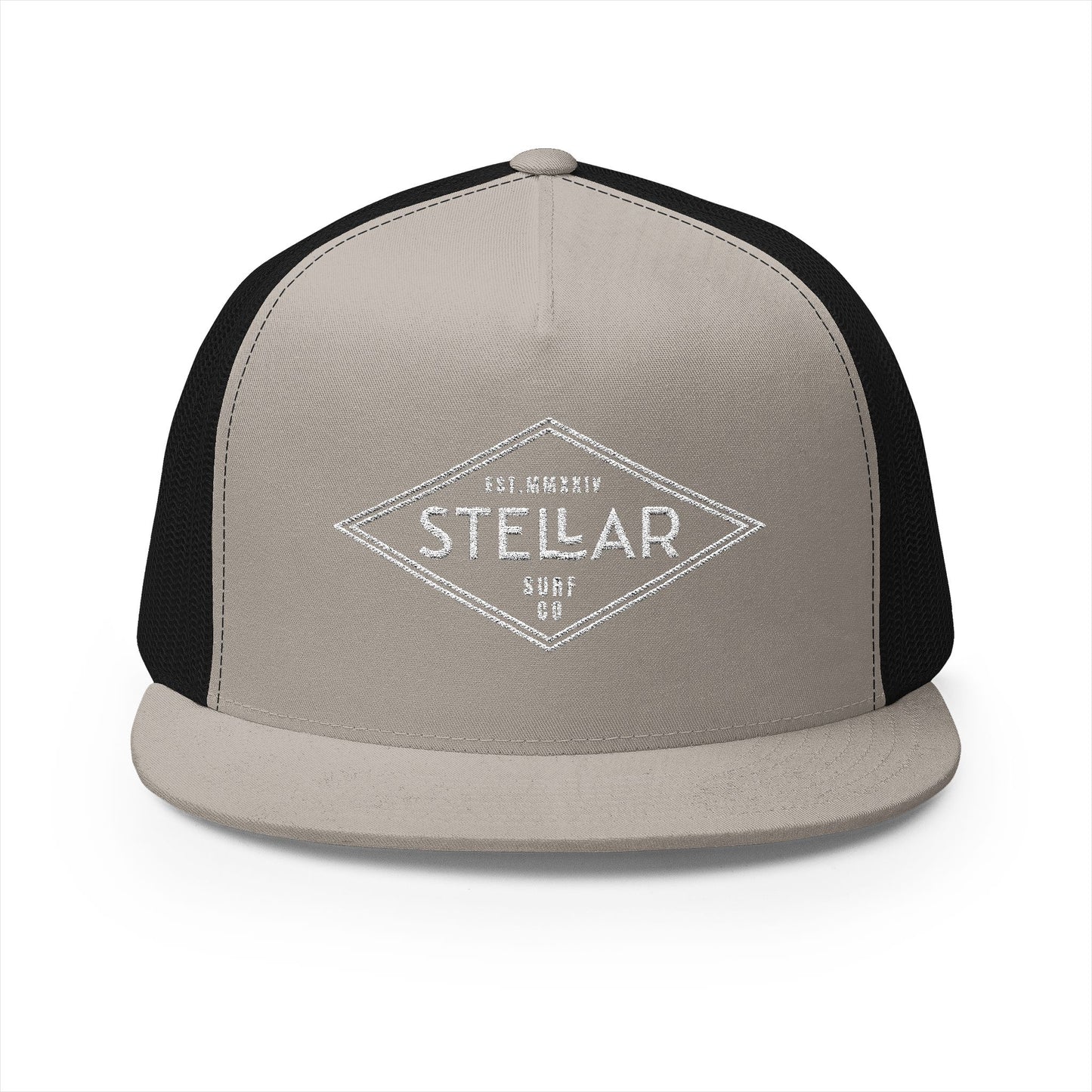 Tri Embroidered 5 Panel Trucker Cap