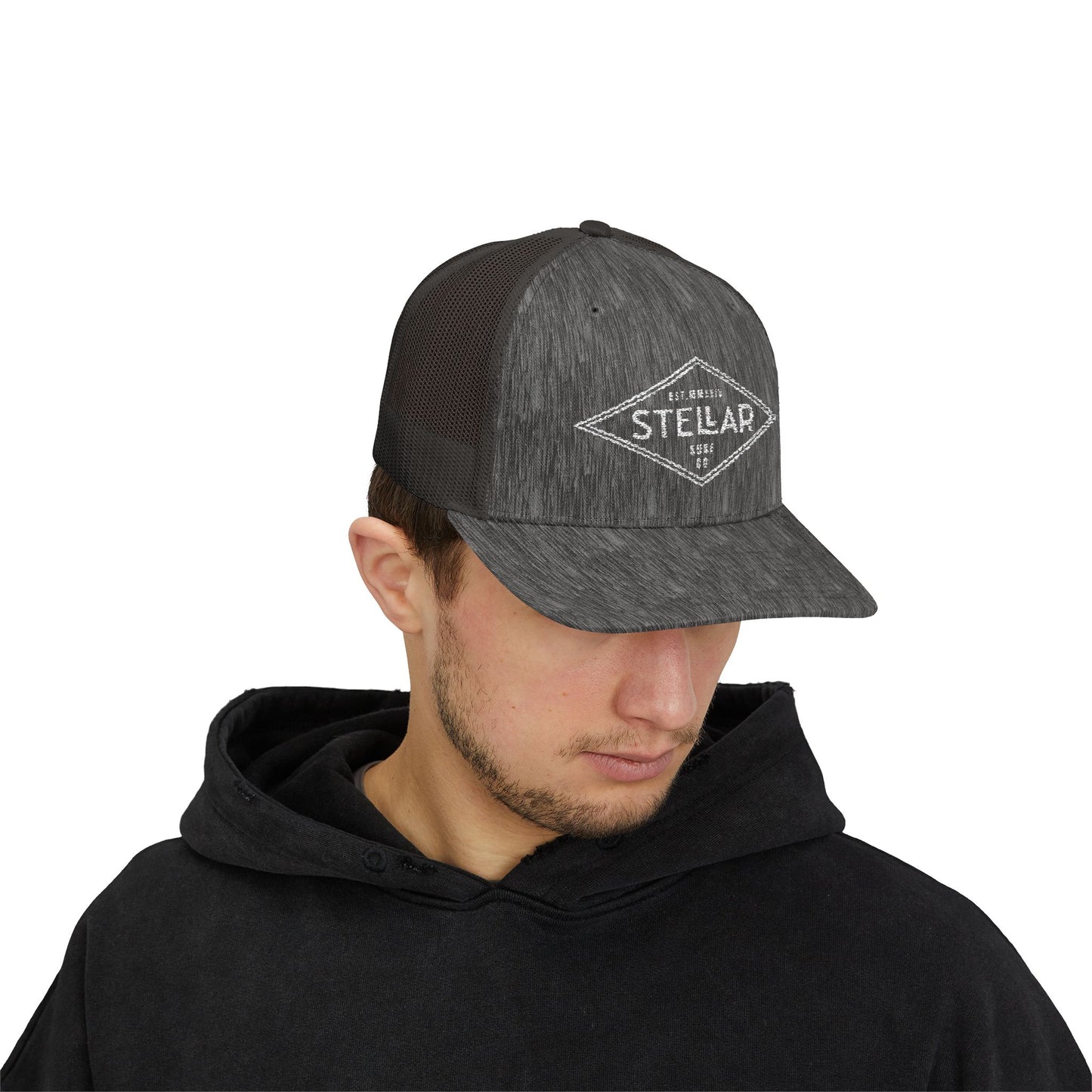 Tri Embroidered 6 Panel Trucker Cap