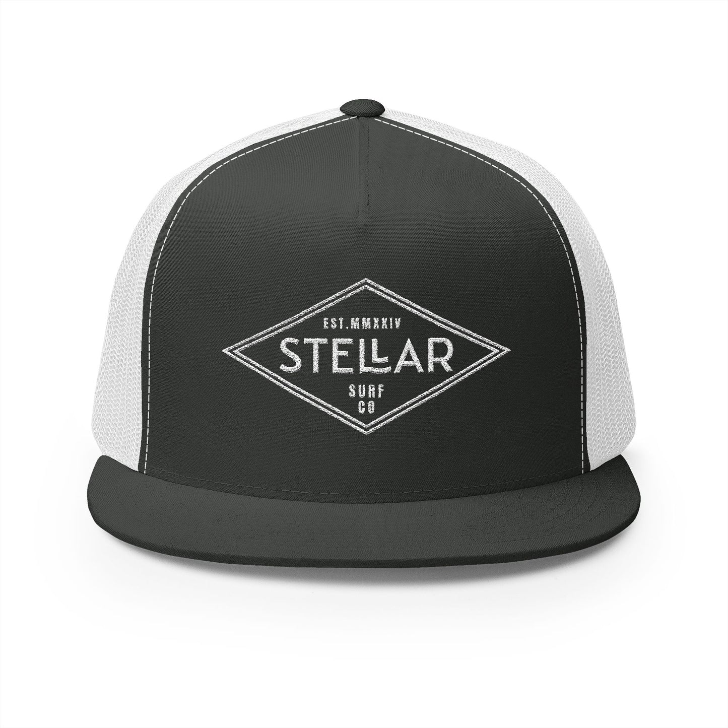 Tri Embroidered 5 Panel Trucker Cap