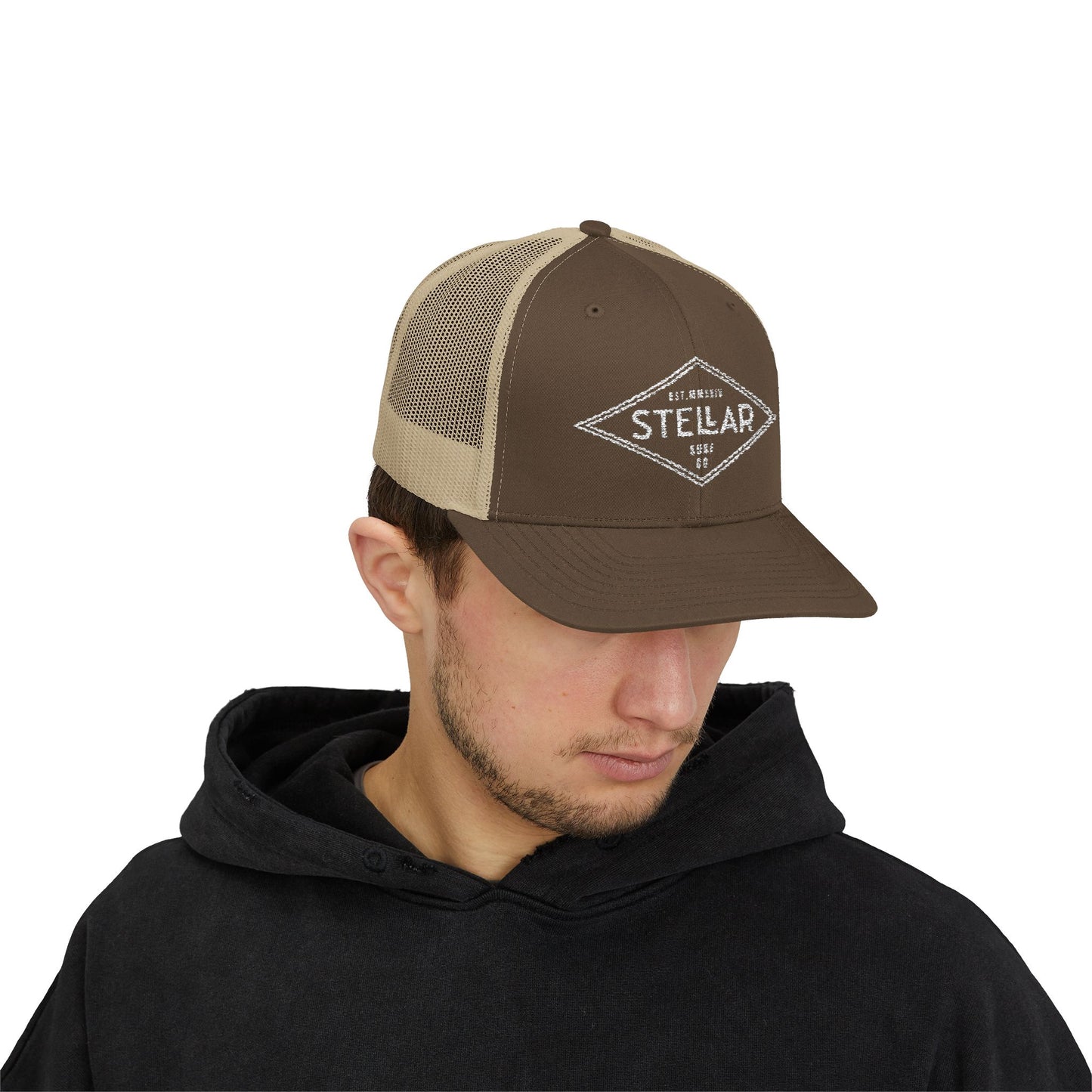 Tri Embroidered 6 Panel Trucker Cap
