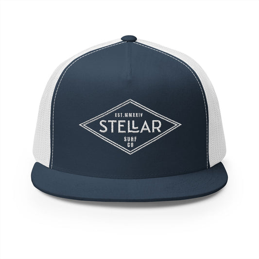 Tri Embroidered 5 Panel Trucker Cap