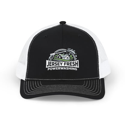Embroidered Trucker Hat — "Jersey Fresh Powerwashing" Logo Snapback