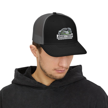Embroidered Trucker Hat — "Jersey Fresh Powerwashing" Logo Snapback
