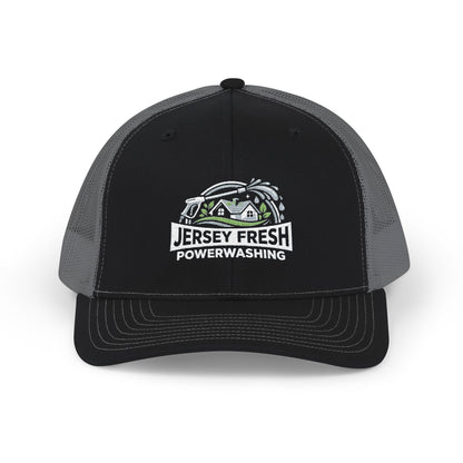 Embroidered Trucker Hat — "Jersey Fresh Powerwashing" Logo Snapback