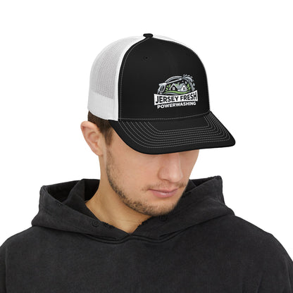 Embroidered Trucker Hat — "Jersey Fresh Powerwashing" Logo Snapback