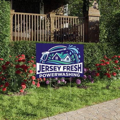 Jersey Fresh Powerwashing Lawn Sign — Professional Pressure Washing Yard Sign