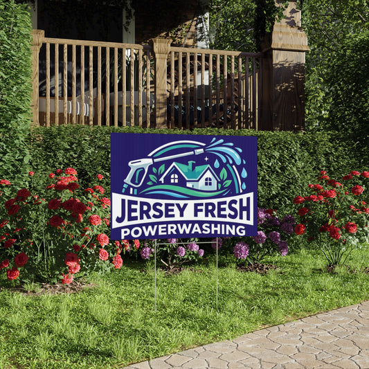 Jersey Fresh Powerwashing Lawn Sign — Professional Pressure Washing Yard Sign